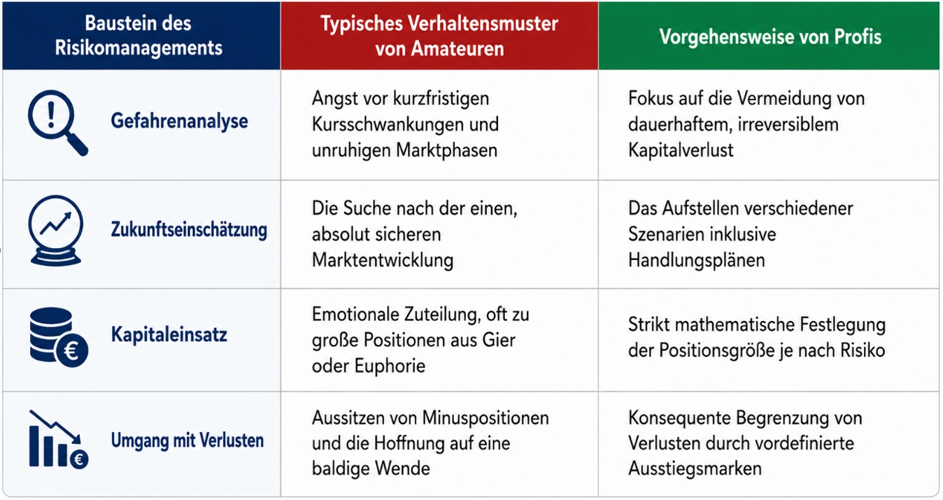 Vergleich von Amateuren und Profis